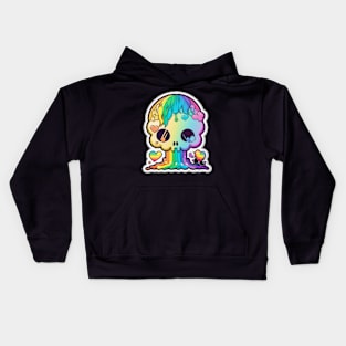 Cringe Skull - Sticker Kids Hoodie